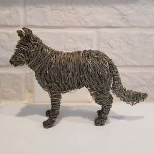 Wire Art of German Shepherd Dog, Vintage, artist unknown